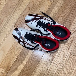 Spiked Asics track shoes